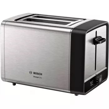 Tostadora Bosch TAT5P420 2 rebanadas 970 W negra, acero inoxidable