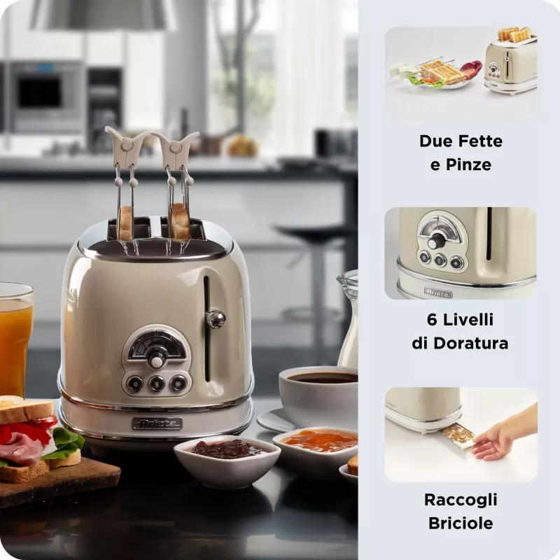 Tostadora Ariete 0155/03 6 2 rebanada(s) 810 W beige