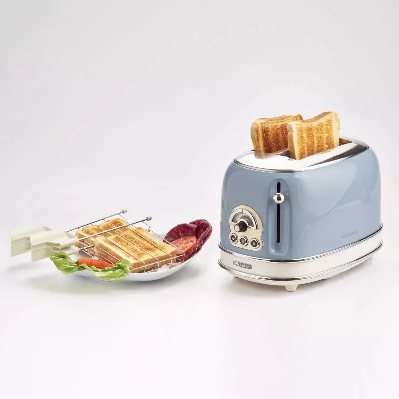 Ariete Vintage 155/05 tostadora de 2 rebanadas, 810 W, azul