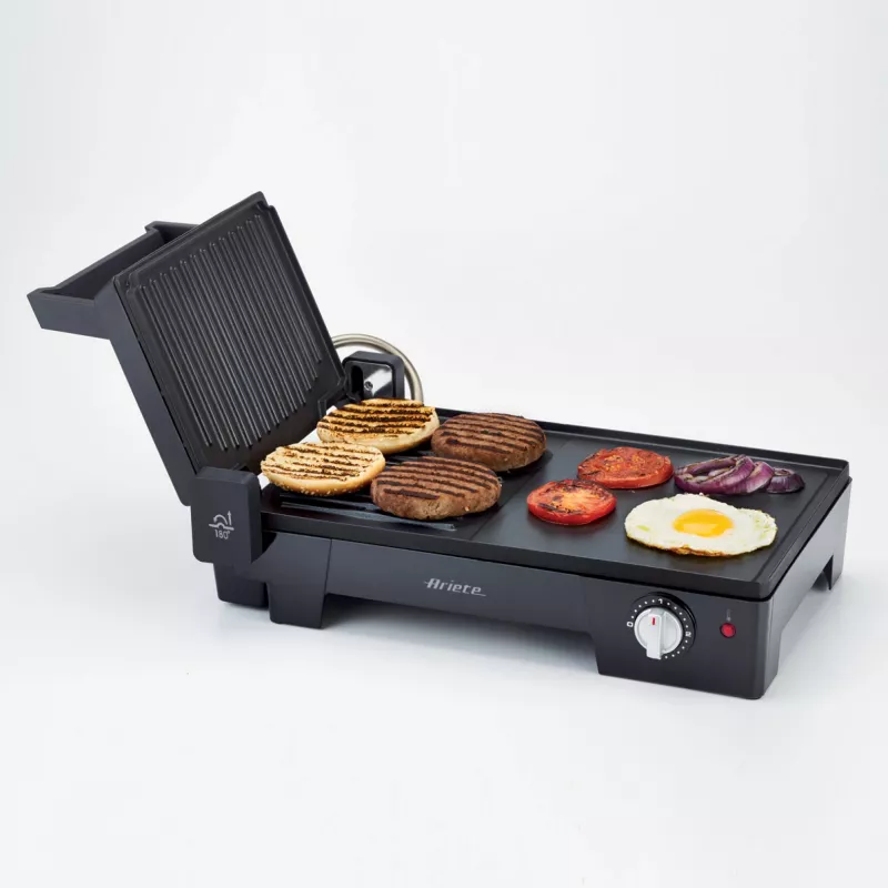Ariete 1916 MultiGrill 3 in 1 grill de contacto, barbacoa, temperatura regulable, 2400 W, negro