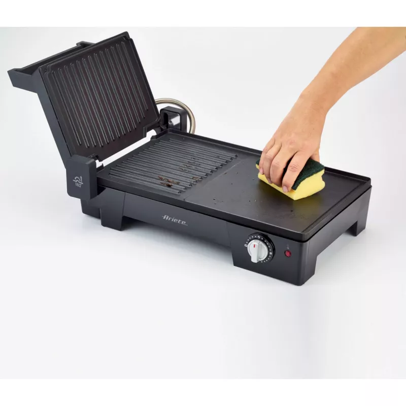 Ariete 1916 MultiGrill 3 in 1 grill de contacto, barbacoa, temperatura regulable, 2400 W, negro