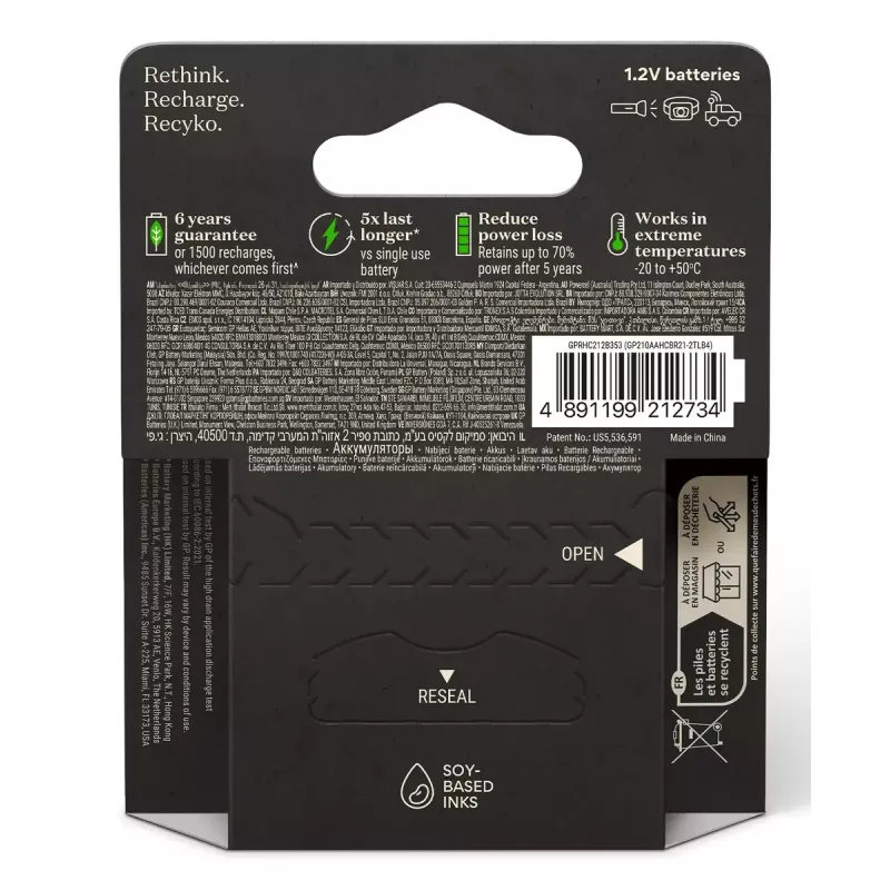 Batería recargable GP Batterien ReCyko Pro GPRCP200AA167C4 AA NiMH 30g