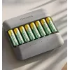 Cargador de batería Varta Eco Charger Multi — USB, NiMH AA/AAA, carga hasta 8 pilas (2100 mAh, 1 h), gris