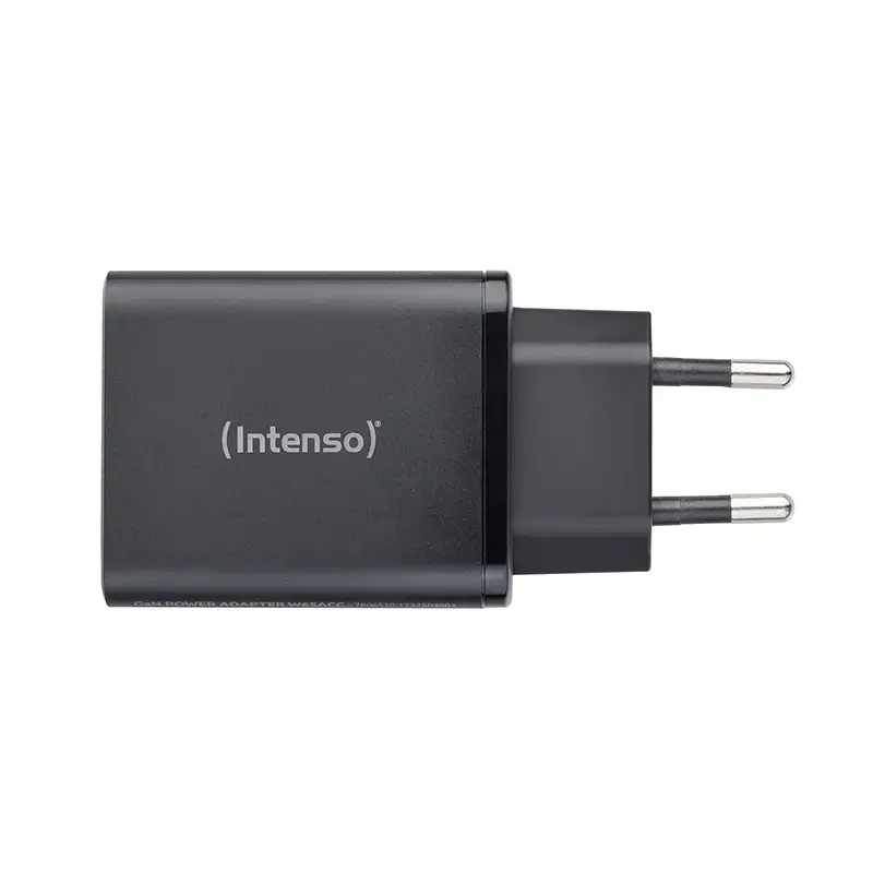 Fuente de alimentación Intenso W65ACC con conectores USB-A y USB-C negra