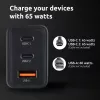 Fuente de alimentación Intenso W65ACC con conectores USB-A y USB-C negra