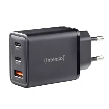 Fuente de alimentación Intenso W65ACC con conectores USB-A y USB-C negra