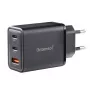 Fuente de alimentación Intenso W65ACC con conectores USB-A y USB-C negra