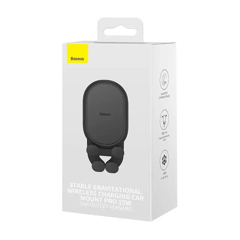 Soporte de carga inalámbrico para coche Baseus Pro 15W SUWX030001 negro – soporte para móvil de coche con carga inalámbrica de 15W