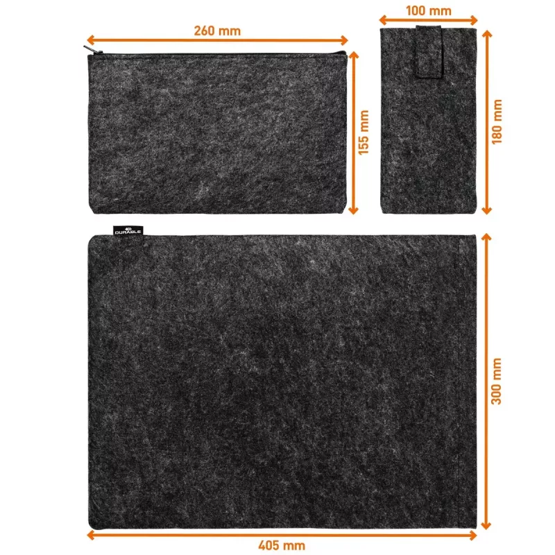 Durable 507158 MultiBag EFFECT funda para portátil / tableta 16,4″ (41,7 cm), fieltro de PET reciclado, con bolsillo para accesorios y para teléfono