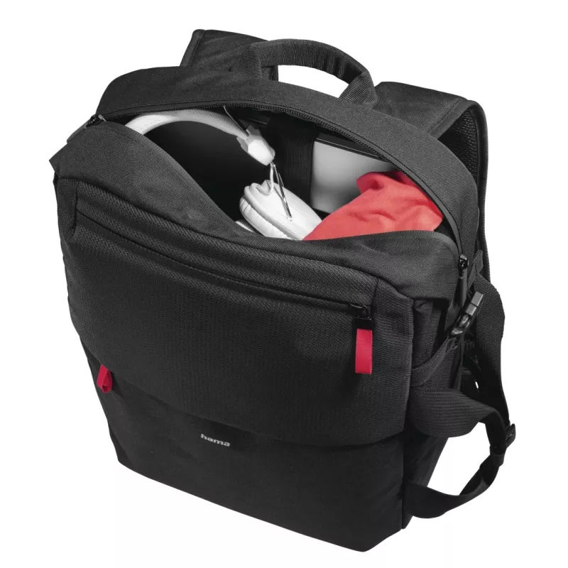 Mochila Hama Matera negra correa compatible con cualquier marca