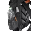 Mochila Mantona Luis junior negra marrón cuero metal poliéster sintético