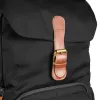 Mochila Mantona Luis junior negra marrón cuero metal poliéster sintético