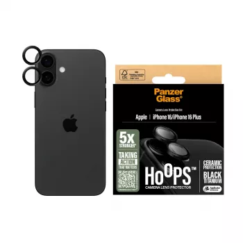 PanzerGlass ® Hoops® protección cerámica para lente de cámara iPhone 16 | 16 Plus