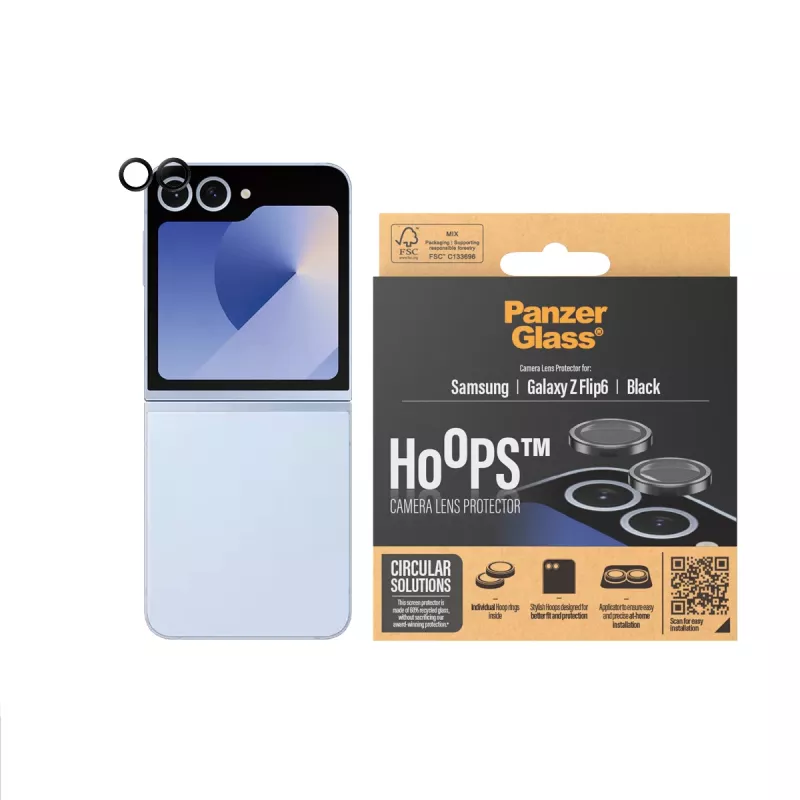 PanzerGlass ® Hoops® protección para lente de cámara negra Samsung Galaxy Z Flip6