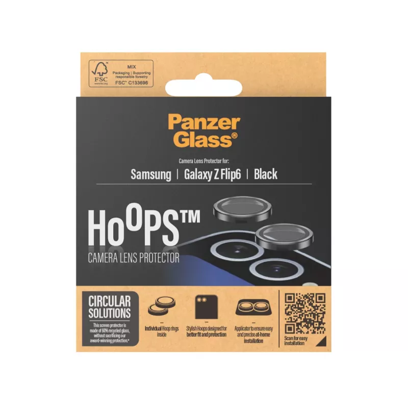 PanzerGlass ® Hoops® protección para lente de cámara negra Samsung Galaxy Z Flip6