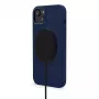 Decoded D23IPO14MBCS9NE funda trasera de silicona antimicrobiana MagSafe para iPhone 14 Plus, Navy Peony