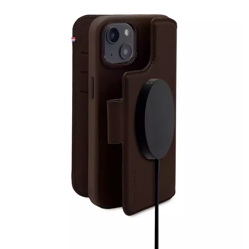 Funda cartera Decoded iPhone 14 Plus marrón 6,7