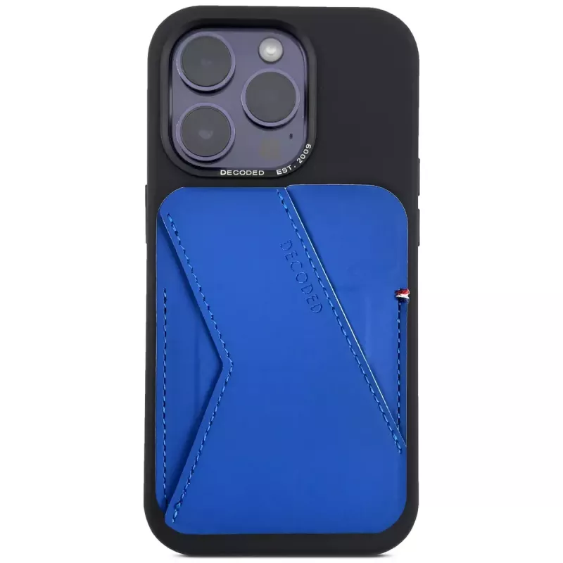 Cartera con soporte para tarjetas Decoded D24MSCS1GB azul silicona
