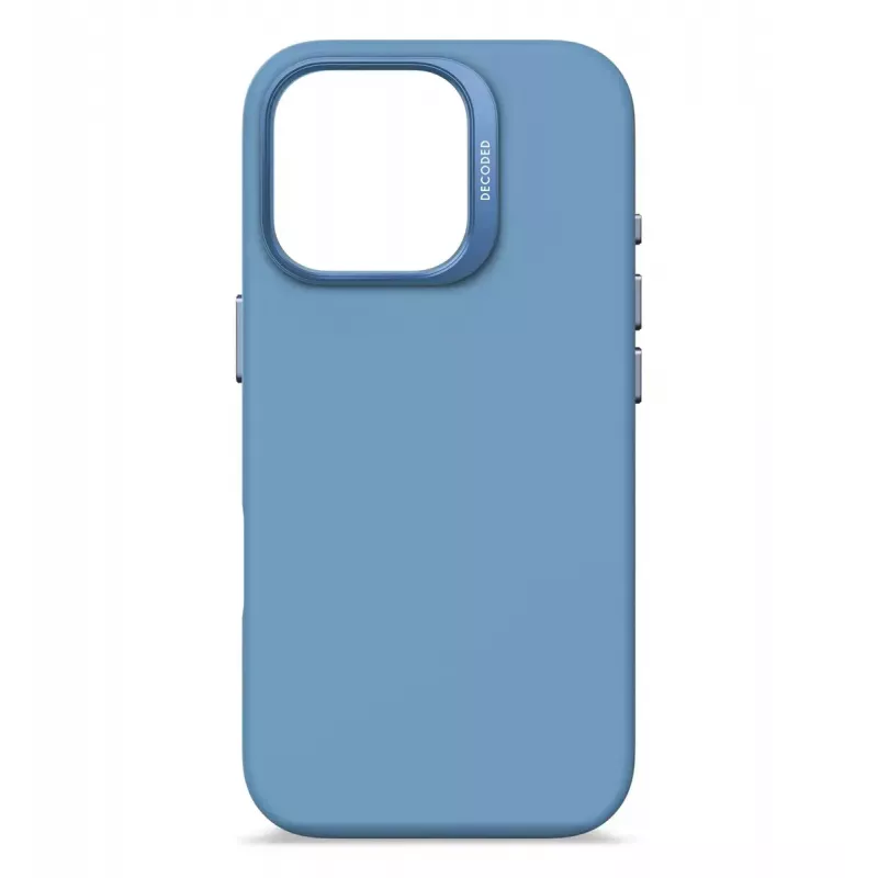 Decoded D25IPO16PBCS9AE funda trasera de silicona antimicrobiana para iPhone 16 Pro, azul claro