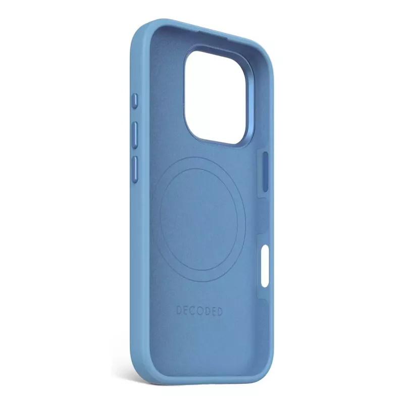 Decoded D25IPO16PBCS9AE funda trasera de silicona antimicrobiana para iPhone 16 Pro, azul claro