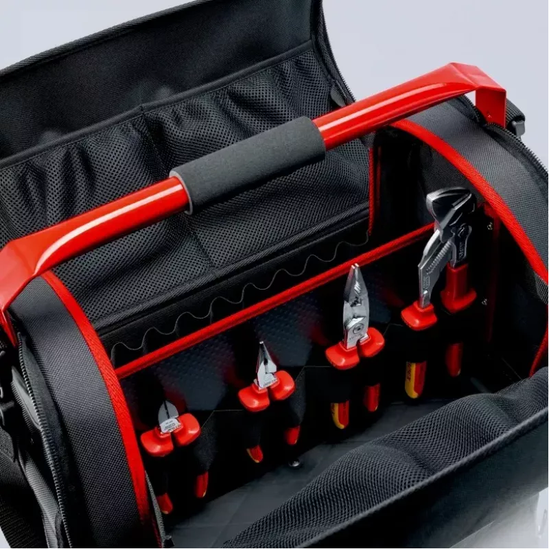 Bolsa portaherramientas Knipex 00 21 08 LE negra roja poliéster