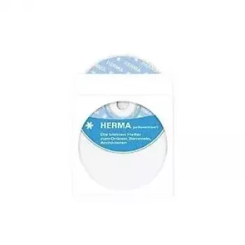 Funda HERMA para CD/DVD de papel blanco con punto adhesivo 100 unidades