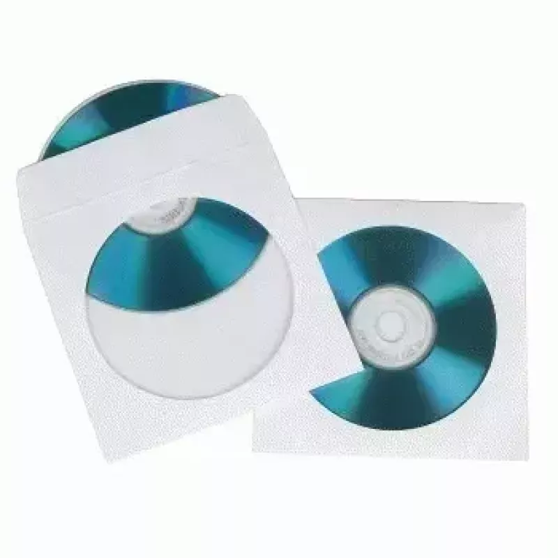 Fundas de papel para CD-ROM Hama 50, blanco 50 discos