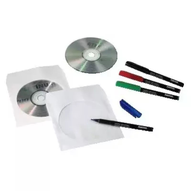 Fundas de papel para CD-ROM Hama 50, blanco 50 discos