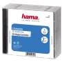 Caja doble jewel case para CD Hama estándar, pack de 5 2 discos transparente