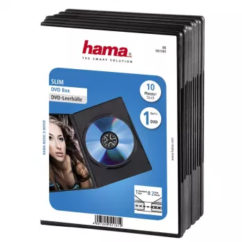 Caja fina para DVD Hama 51181 negro 1 disco