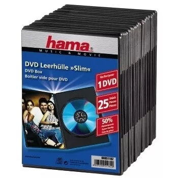 Caja fina para DVD Hama 51182 negro 1 disco
