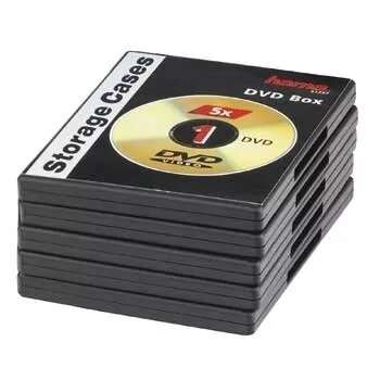 Jewel cases para DVD Hama 51297 pack de 5 negro 1 disco