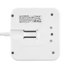 REV PowerQuad 0012378109 regleta, 3 tomas, 2x USB, sin interruptor, con toma de tierra (Schuko), blanca/negra