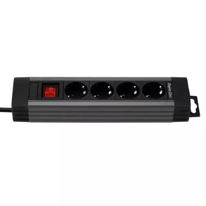Alargador eléctrico REV 14412513 1,9 m 4 salidas AC interior Antracita