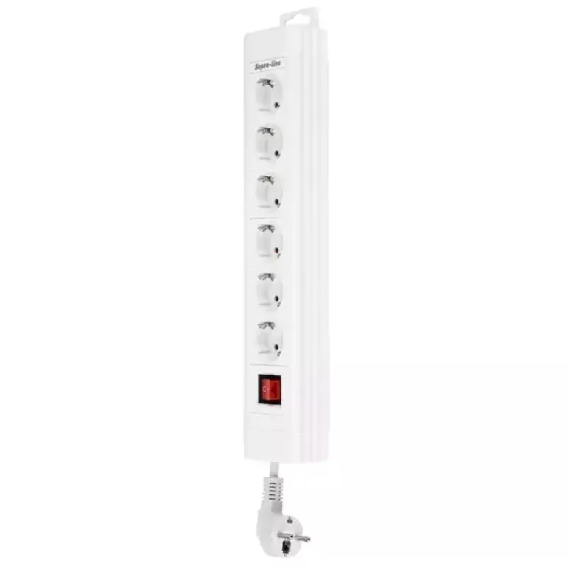 Alargador eléctrico REV 14612113 2,4 m 6 salidas AC para interior Blanco