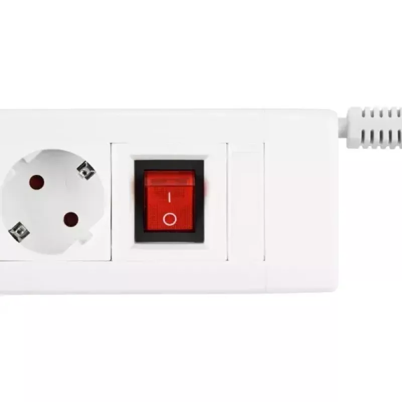 Alargador eléctrico REV 14612113 2,4 m 6 salidas AC para interior Blanco
