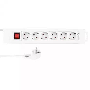 Alargador eléctrico REV 14612113 2,4 m 6 salidas AC para interior Blanco
