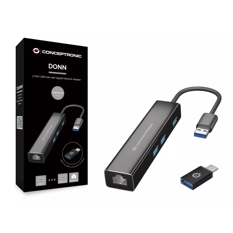 Conceptronic DONN07BA USB 3.2 Gen 1 (3.1 Gen 1) Type-A Negro