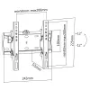 Soporte de pared Reflecta PLANO slim 42-2020T negro máx 30kg 42