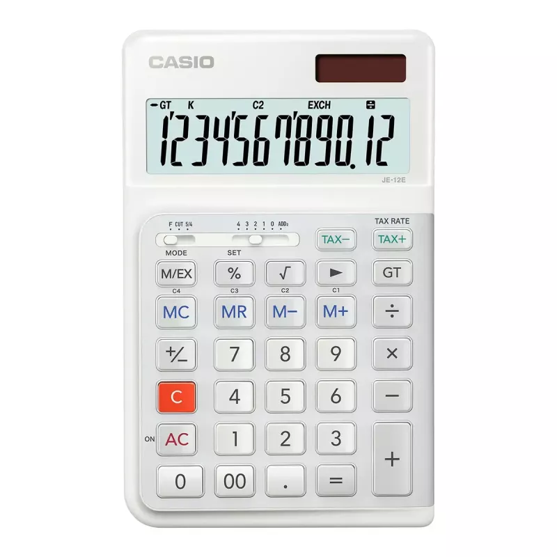 Calculadora básica Casio JE-12E-WE Desktop 12 dígitos blanca