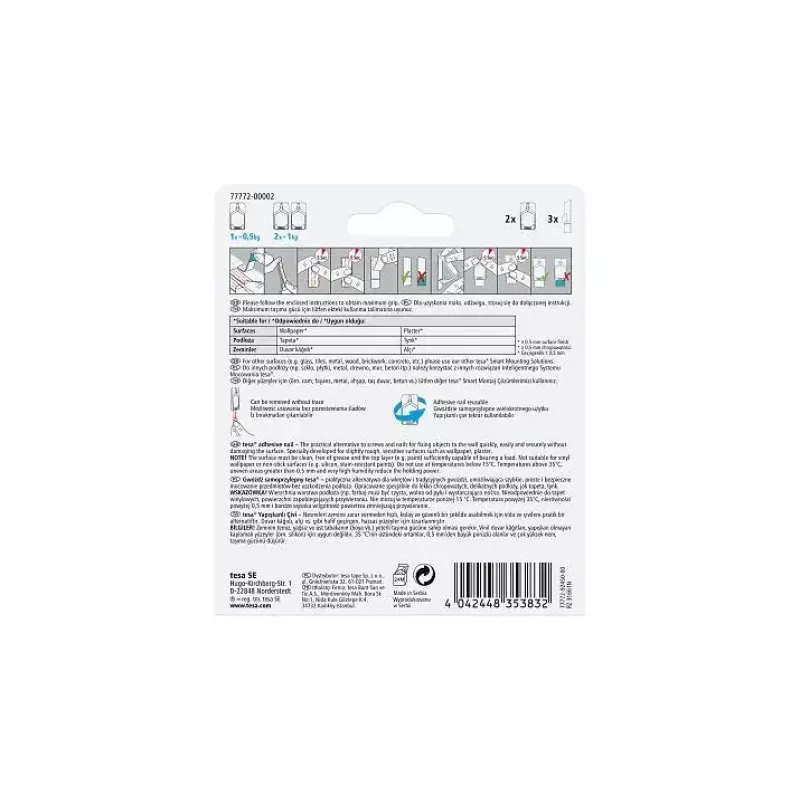 Gancho universal TESA 77772 Indoor blanco 2 uds.