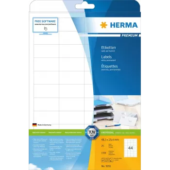 Etiquetas HERMA Premium A4 48,3x25,4 mm 1100 uds.