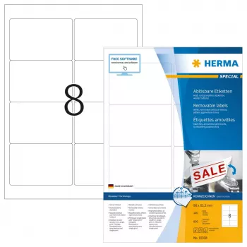 Etiquetas removibles HERMA 10308 A4 96x63,5 mm blancas