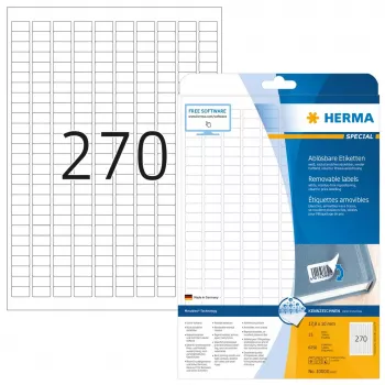 Etiqueta autoadhesiva para impresora HERMA etiquetas removibles A4 17,8x10 mm