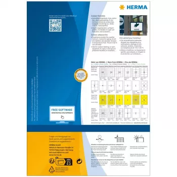 Etiqueta autoadhesiva HERMA 9501 rectángulo permanente blanco 50 uds.