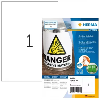 Etiqueta autoadhesiva HERMA 9501 rectángulo permanente blanco 50 uds.
