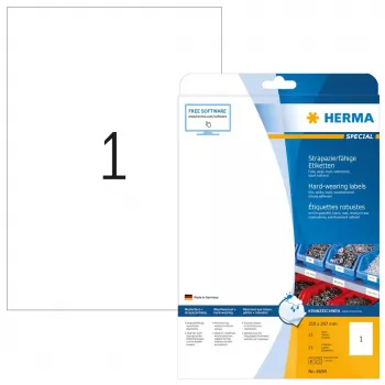 Etiqueta de impresora autoadhesiva HERMA Labels resistentes A4 210x297 mm