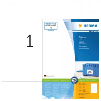 Etiqueta de impresora autoadhesiva HERMA Labels Premium A4 210x297 mm