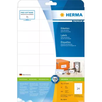 Etiquetas de impresora autoadhesivas HERMA Labels Premium A4 70x37 mm