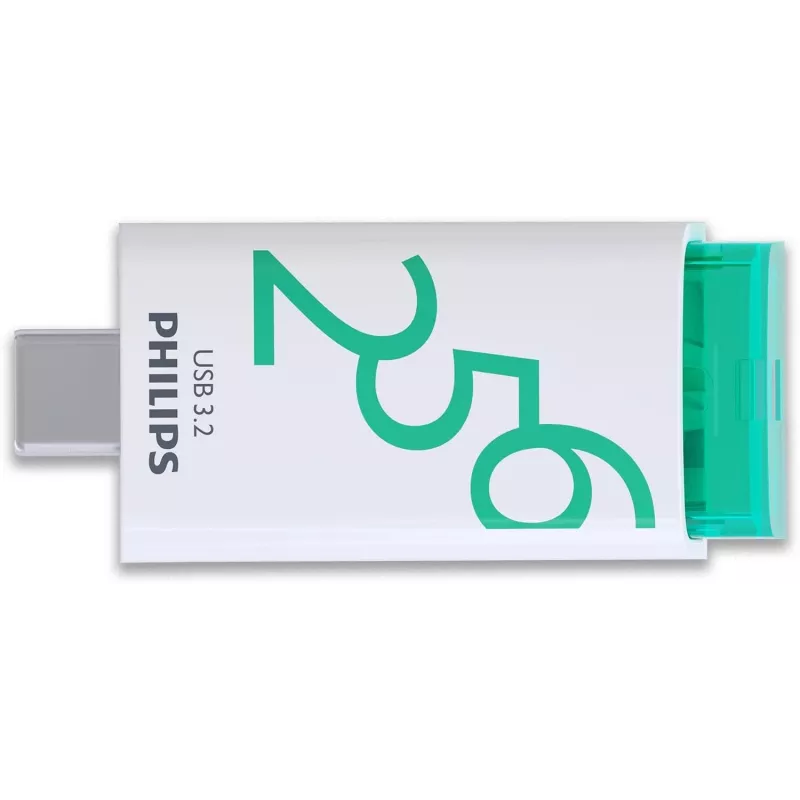 Philips USB 3.2 256 GB Click Series Gen 1 USB-C memoria USB USB Type-A 3.2 Gen 1 (3.1 Gen 1) blanco
